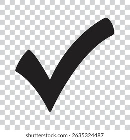 Vector Black Check Mark On Transparent Background