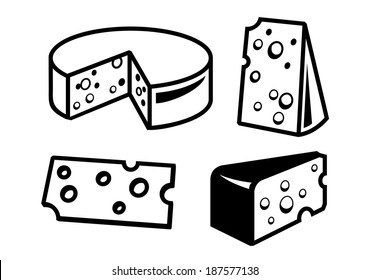 vector black cheeses icon on white background