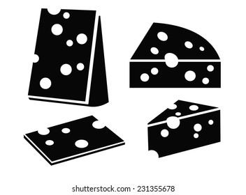 vector black cheeses icon on white background