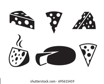 Vector black cheeses icon on white background