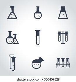 Vector black chemistry icon set