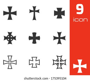 Vector black choppers crosses icons  white background