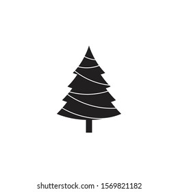 Vector black christmas tree icons 