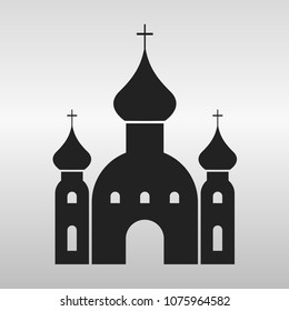 Vector black church icon on white background