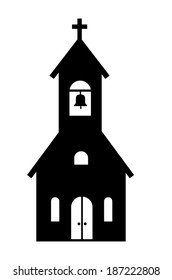 vector black Church icon on white background