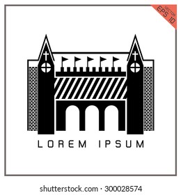 vector black Church icon on white background