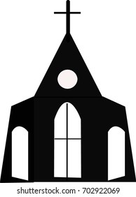 Vector of black church on a white background. Christianity concept.