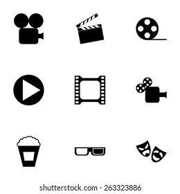 Vector Black Cinema Icon Set On Stock Vector (Royalty Free) 259040939 ...