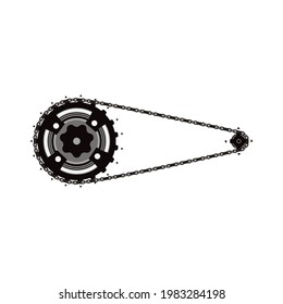 Vector black circle created from bike chain