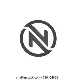 Vector Black Circle Initial N Logo Stock Vector (Royalty Free ...