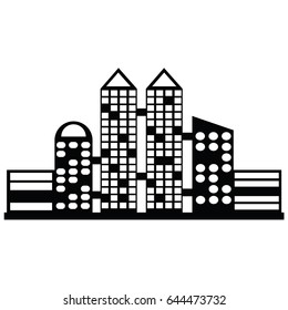 vector black city icons