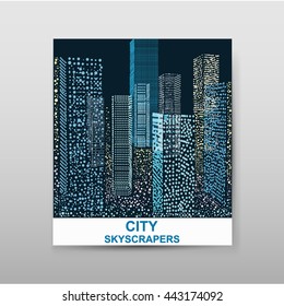 Vector black city silhouette