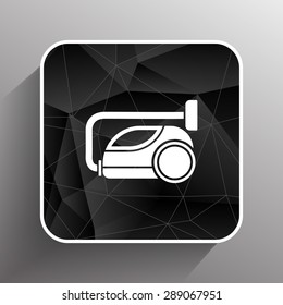 vector black cleaner icon vacuum symbol electric.