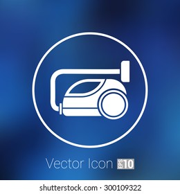 vector black cleaner icon vacuum symbol electric.