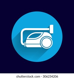vector black cleaner icon vacuum symbol electric.