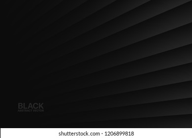 Vector Black Clear Blank Subtle Pure Geometrical Abstract Background. Dynamic Growth Up Perspective. 3D Conceptual Technology Illustration. Minimalist Wallpaper