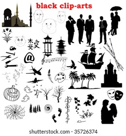 vector black clip-arts collection
