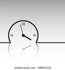 Vector black clock. Business illustration