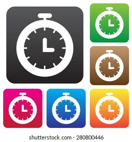 vector black clocks icons. Vector illustration for used.