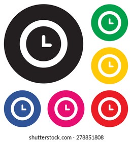 vector black clocks icons.Vector illustration for used.