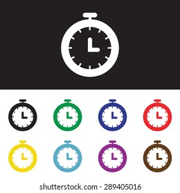 vector black clocks icons.Vector illustration for used.