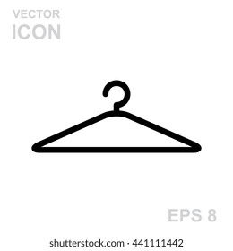 Vector black clothes Hanger icon isolated on white background