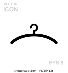 Vector black clothes Hanger icon isolated on white background