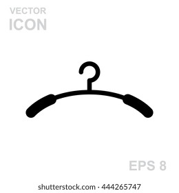 Vector black clothes Hanger icon isolated on white background