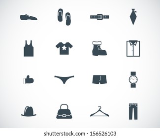 Vector black  clothes  icons set