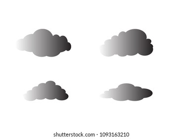 Vector black cloud icons set.