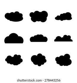 Vector Black Clouds Icon Stock Vector (royalty Free) 278443256 