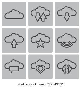 Vector black clouds. icon web and mobile