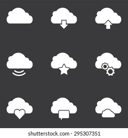 Vector black clouds icons set