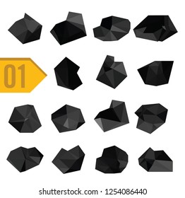  Vector black coal set 1