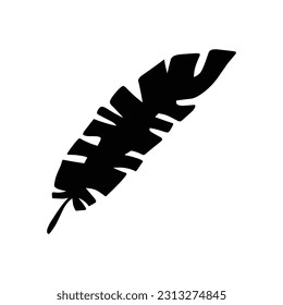 Vector black coconut tree leaves