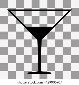 Vector black Coctail icon on transparent background