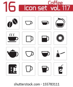 Vector black  coffe   icons set