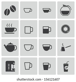 Vector black  coffe   icons set