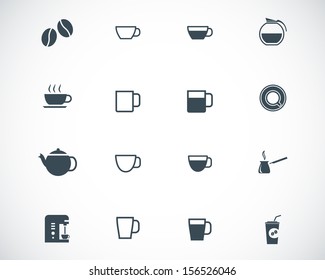 Vector black  coffe   icons set