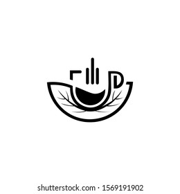 Vector Black Coffee Cup for Cafe or Restaurant Illustration Logo Symbol, cup icon 