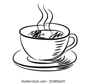 vector black Coffee icon on white background