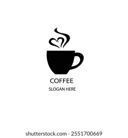 A vector black coffee logo design