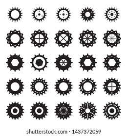 Vector of black cog. Gear wheels icon set on white background. Gear wheels icon set. Vector illustration