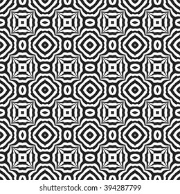 vector black color abstract optical art illusion design decoration seamless pattern isolated white background 