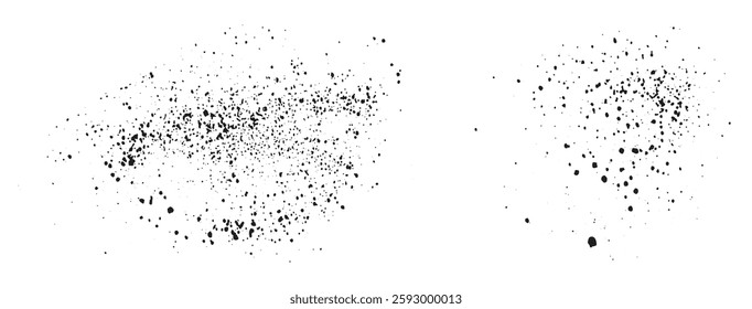 Vector black color blood splatter grunge texture brush stroke