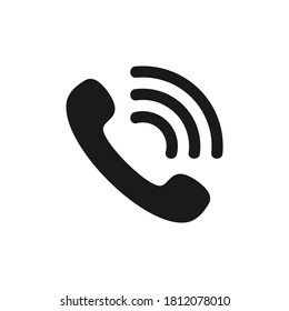 Vector black color telephone icon for office and home