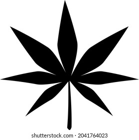 Vector of black colored cannabis leaves are perfect for logos and backgrounds