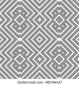 vector black colour monochrome geometric knotted decoration seamless pattern