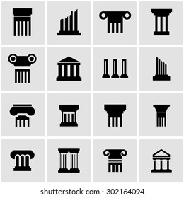 Vector black column icon set