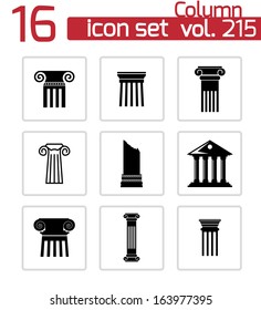 Vector black column icons set